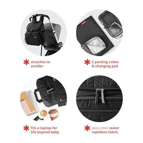 Skip Hop Diaper Bag Backpack: Forma, Multi-Function Baby Travel Bag with Changing Pad & Stroller Attachment, Mauve Mist