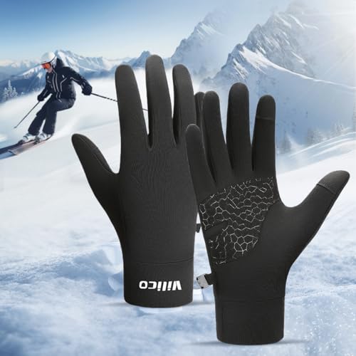 Touchscreen Thermal Running Gloves for Men Women Outdoor Sports Non Slip Cold Weather Gloves for Jogging Hiking Biking Use