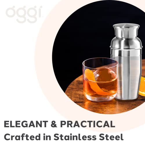 OGGI Mini Cocktail Shaker 10oz - Stainless Steel - Ideal Single Serve Martini Shaker, Great Small Size Suitable for Mini B...