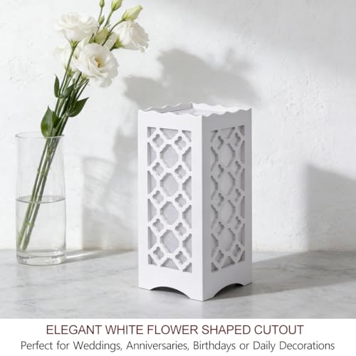 Bright Zeal 9" Tall LED Table Lamp with Flower Shaped Carving (Battery & USB Operated) - LED Desk Lamps Rechargeable with ...