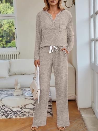 LILLUSORY Womens 2 Piece Lounge Sets Winter Outfits 2026 Sweatsuit Matching Pjs Airport Vacation Travel Fall Pajamas Fashion