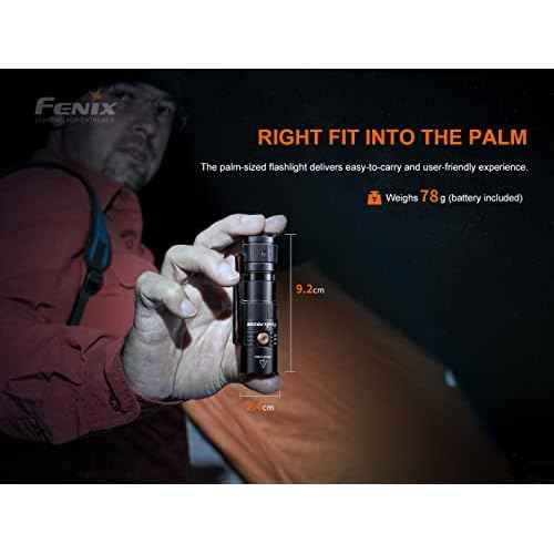 Fenix PD25R 800 Lumen LED Flashlight, Battery and EdisonBright Acc Carrying case Bundle