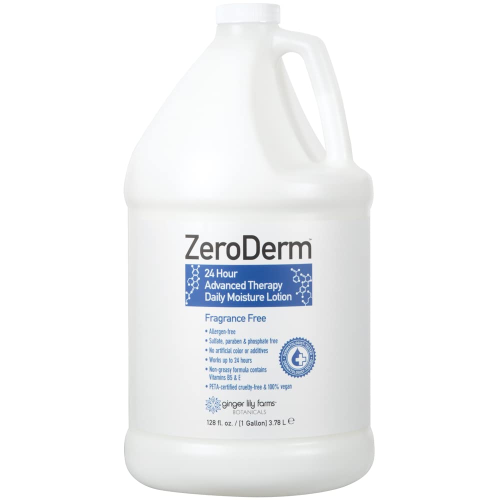 Ginger Lily Farms Botanicals ZeroDerm 24 Hour Advanced Therapy Daily Moisture Lotion, Allergen-Free, 100% Vegan & Cruelty-Free,