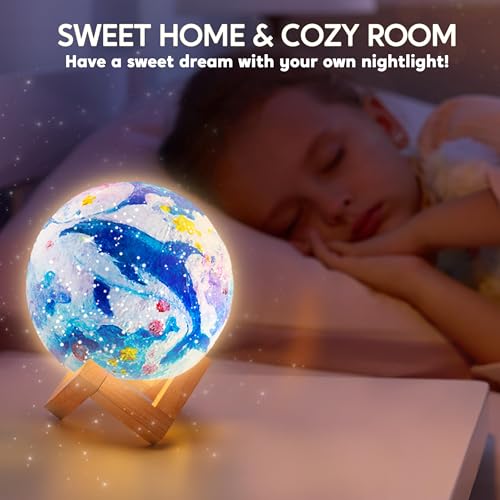 Klever Kits DIY 3D Moon Night Light, Paint Your Own Moon Lamp Kit Galaxy Lamp Arts and Crafts Kit, School Activities, Birt...