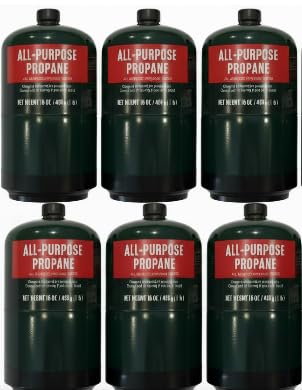 Propane Replacement Fuel Cylinders Camping- 16 Oz (6 Pack) Factory Pre-filled and Ready to Use