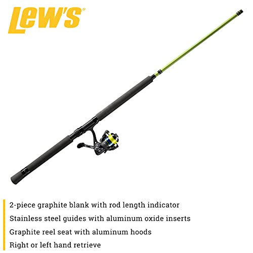 Lew's Crappie Thunder Spinning Reel and Fishing Rod Combo, 2-Piece IM6 Graphite Blank, Size 75 Reel, Right or Left-Hand Re...