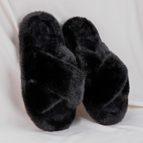 Open Toe Slippers Women's House Slippers Memery Foam Bedroom Slippers Cross Band Slippers for Indoor and Outdoor