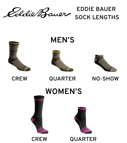 Eddie Bauer mens Dura Dri Moisture Control Crew Socks, 6 Or 12 Pairs