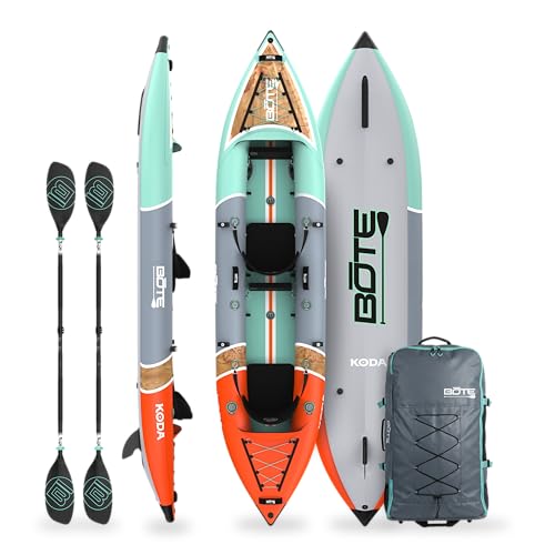 BOTE Koda Aero Inflatable 14' Foot Kayak Packable for Tandem Riders Adults Kids Family Friendly Blow Up Fishing MAGNEPod C...