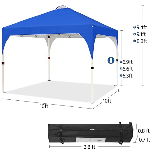 Yaheetech 10x10 Pop Up Canopy Tent with Vent, Easy Set Up Tent, Instant Sun Shelter Canopy with Wheeled Bag, 4 Sandbags, 1...