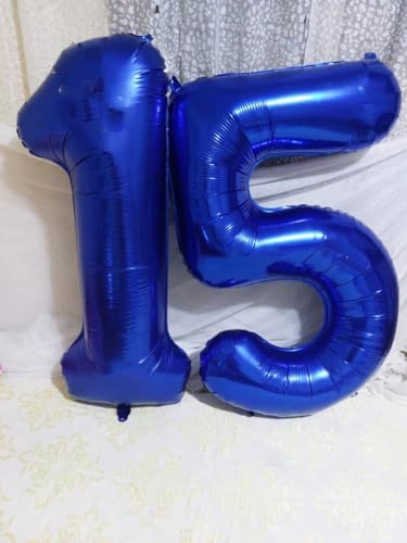6 Balloon Number 40 Inch, 6 7 Birthday Decorations, 6 Year Old Birthday Balloon for Boy Girl, Navy Blue 16 26 60 65 Number...