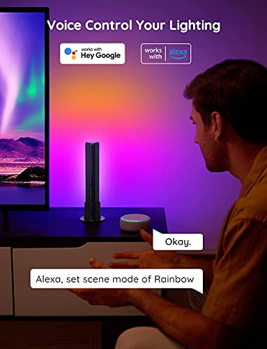 Govee Smart LED Light Bars, Work with Alexa and Google Assistant, RGBICWW WiFi TV Backlights with Scene and Music Modes fo...