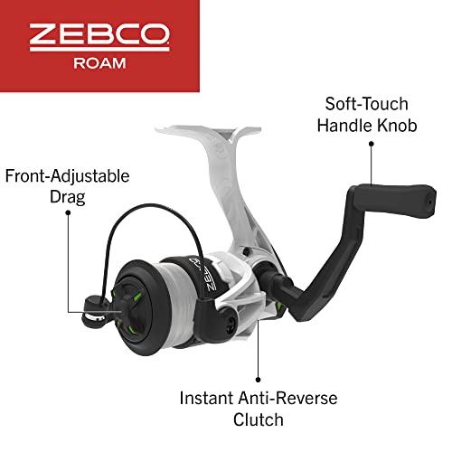Zebco Roam Spinning Reel and Fishing Rod Combo, 6-Foot Fiberglass Fishing Pole, Split ComfortGrip Handle, Soft-Touch Handl...