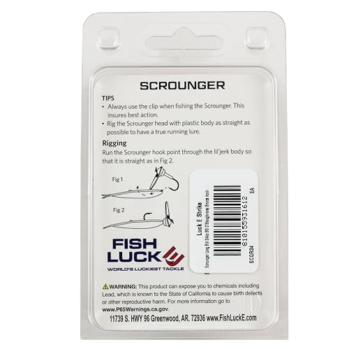 Luck E Strike Original Scrounger Jig Head - Creates Realistic Swimming Action to Soft Plastic Fishing Baits