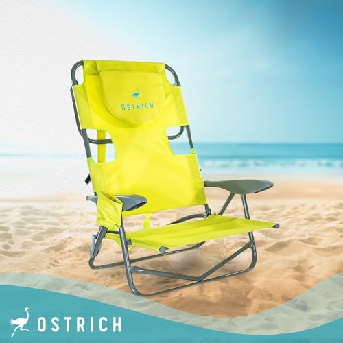 Ostrich On Your Back Backpack Beach Chair with Face Hole - Adjustable, Portable Lounge Chair with Cup Holder, Face Opening...