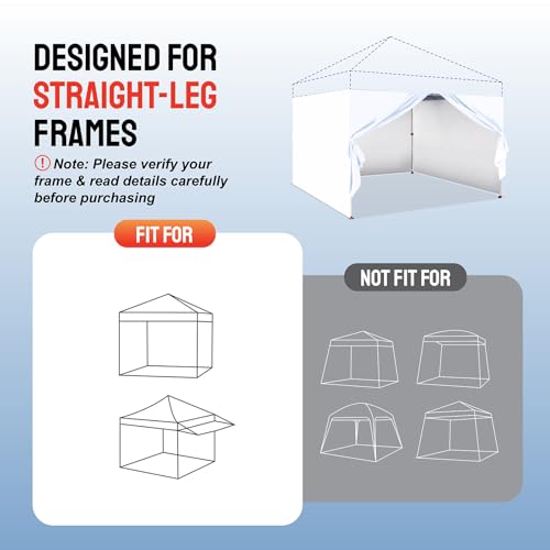 CROWN SHADES 10x10 Canopy Sidewalls (4pck) - Canopy Walls 10x10, Sidewalls for Canopy - Canopy Cover, Canopy Accessories, ...
