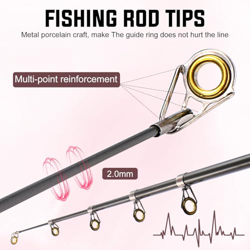 Sougayilang Portable Telescopic Fishing Rod with Carbon Fiber Material and Precision Carved Reel Seat - Suitable for Saltw...