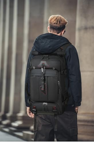 Mfinesun Travel Backpack for Men & Women, 50L Large Carry on Backpack Durable Convertible Duffle Bag Fit for 17 Inch Lapto...
