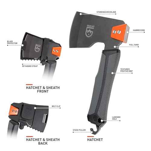 GEAR AID Balta Camp Hatchet: A Versatile Fire and Campground Tool with Safety Cover, Hammer, Kindling Cutter, and Tent Stake Puller