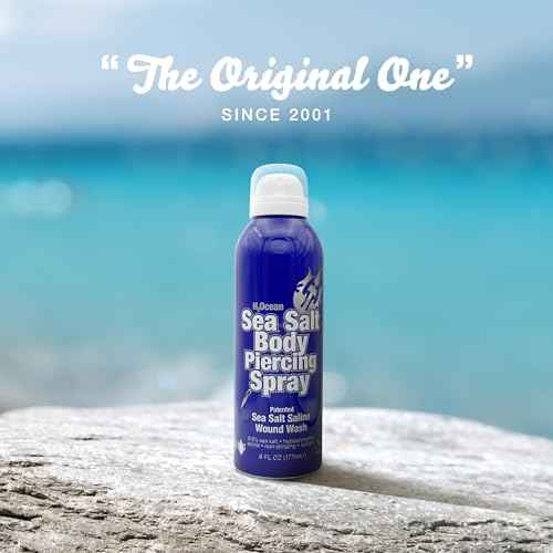 H2Ocean Sea Salt Body Piercing Spray - Saline Piercing Spray for Piercings & Body Modifications - Drug-, Preservative- & GMO-Free Vegan Piercing Aftercare - 6 oz
