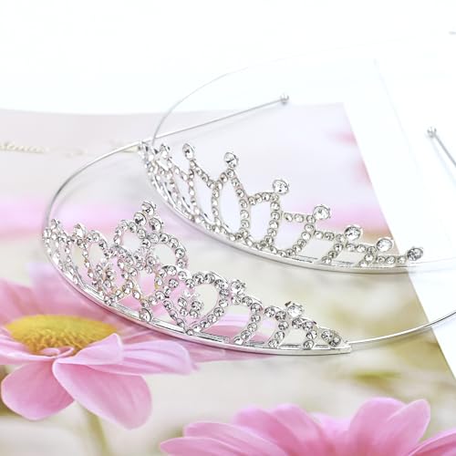 Lawie 8 Pack Birthday Tiaras, Rhinestone Crystal Princess Crowns, Silver Headbands for Women, Party Dance Homecoming Weddi...