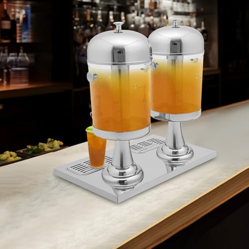 3.5 Gallon Beverage Dispenser with Stand, Stainless Steel Large Drink Dispenser with Handles, Commercial Hot Cold Juice Di...