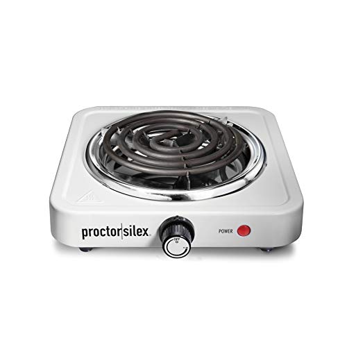 Proctor Silex Portable Electric Stove, Stainless Steel Single Burner Cooktop, Compact, Adjustable Temperature Hot Plate, 1...