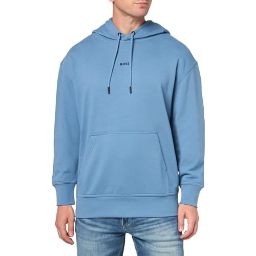 BOSS mens Center Logo French Terry Hooded Sweatshirt