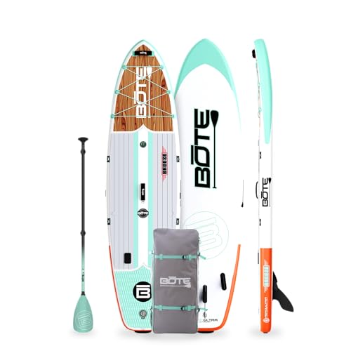 BOTE 10' FT 6" Breeze Aero Inflatable Stand Up Paddle Board, MAGNEPod Compatible Blow Up iSUP Great for Adults Kids Family...