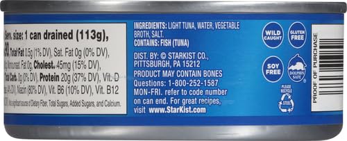 StarKist Chunk Light Tuna in Water, 5 oz (8 Pack) Canned Tuna Fish, Wild Caught, Gluten Free, Ready to Eat, Perfect for Sa...