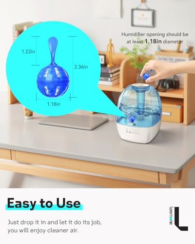 Leemone Humidifier Cleaner 12 Pack, Demineralization Cleaning Ball, Works in All humidifiers and Fish Tanks, Purifies Wate...
