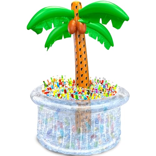 TURNMEON 72" Inflatable Palm Tree Cooler 200+ Drinks Super Large Capacity Pool Party Decoration Foldable Ice Bucket for Be...