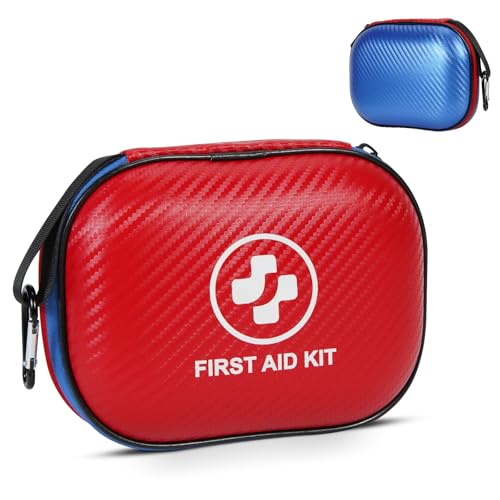 Small First Aid Kit - 185 Pieces Waterproof Emergency Kit for Home, Car, Office, Travel, Camping, Hiking & Outdoor - Porta...