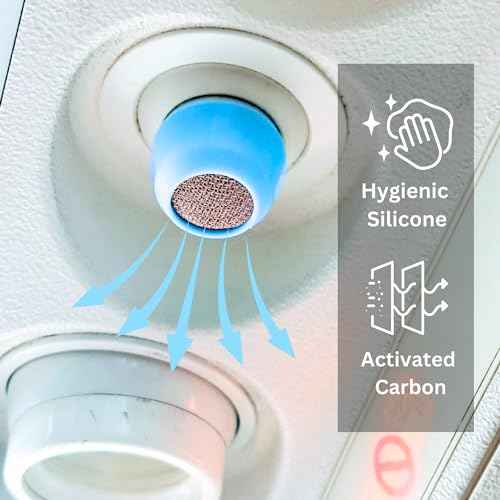 Popi Airplane Vent Cover Hygienic Silicone, Activated Carbon and Pure Copper, Slip On Design for 2 People, Fits All Airplanes