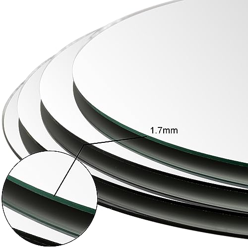 Suwimut Set of 12 Round Mirrors for Centerpieces, 12 Inch Glass Mirrors Candle Plate Circle Mirror Trays Large Glass Mirro...