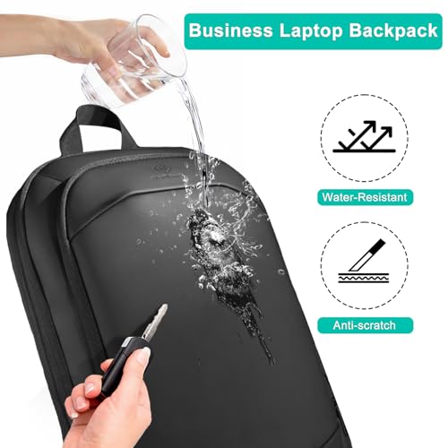 Business Backpack for Men 17 Inch,Slim & Expandable Waterproof Travel Laptop Backpack with USB Charger Port,Anti-Theft Lig...