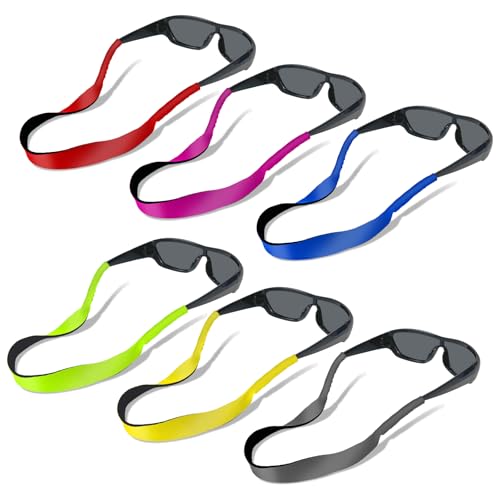 6 Pack Neoprene Glasses Straps Floating Sunglasses Eyeglass Strap Anti Slip Sports Safety Eyewear Retainer Holder for Adul...