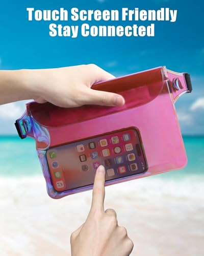 F-color Waterproof Fanny Pack - Cruise Essentials 2026 - Waterproof Pouch with Adjustable Waist Strap, Triple Zipper Roll-...