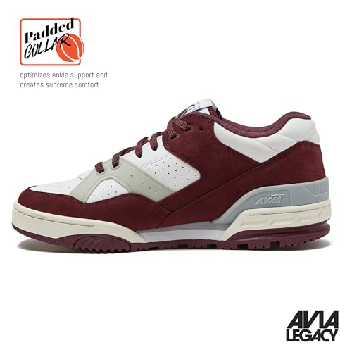 Avia 855 Basketball Sneakers for Men, Low Top Retro Womens or Mens Sneakers for Street or Court, Sizes 4.5 to 15, Blue and White, Green and Cream, or Grey and All White Shoes Men and Woman Sizes