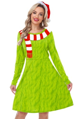 Magrank Women Valentines Day Dresses Love Heart Sweet Festival Midi Dress S-2XL