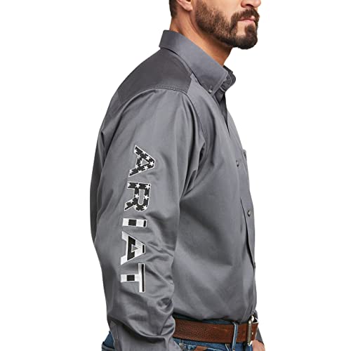 Ariat Men's Big and Tall Team Logo Long Sleeve Twill Shirt