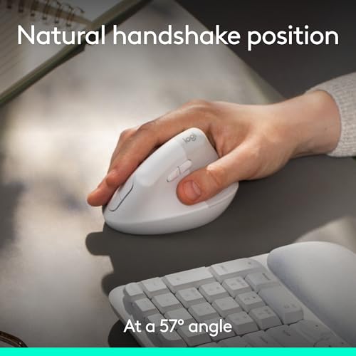 Logitech Wave Keys & Lift Vertical Mouse - Ergonomic Wireless Keyboard and Mouse Combo - with Cushioned Palm Rest, Easy-Sw...