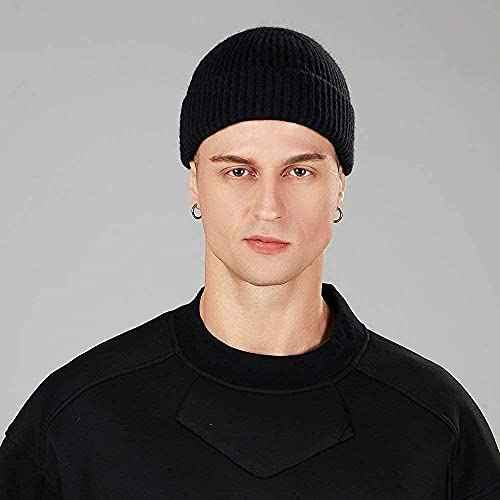 ROYBENS Swag Wool Knit Cuff Short Fisherman Beanie for Men Women, Winter Warm Hats