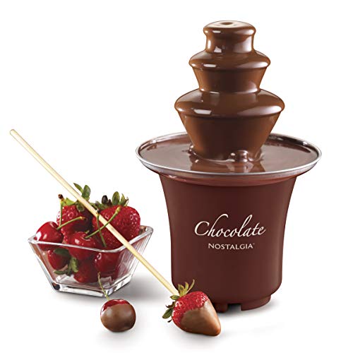 Nostalgia 3 Tier Electric Chocolate Fondue Fountain Machine for Parties - Melts Cheese, Queso, Candy, and Liqueur - Dip St...