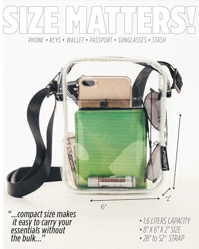 Fydelity- Cute Clear Concert Bags for Women, Small Clear Bag for Stadium Events or Festival Shoulder Bag | Transparent Cle...
