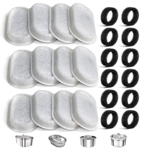 ONECUTE Cat Water Fountain Filter Compatible with Stainless Steel Dispenser, Efficient Filtration with Coconut Shell Activ...