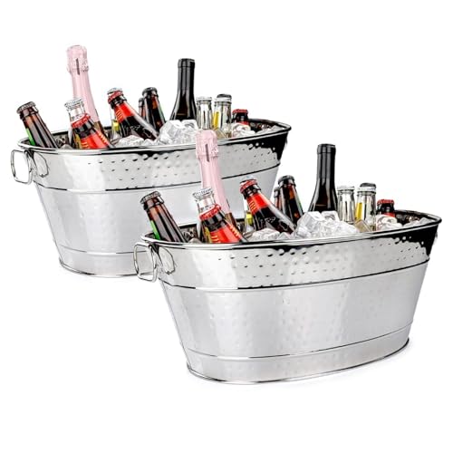 BREKX Colt Stainless Steel Beverage Tubs for Parties, Leak Resistant, Large Ice Buckets for Parties for Chilling Drinks, 1...