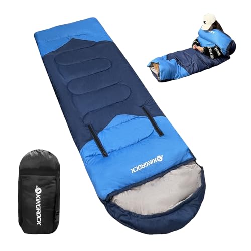 KINGROCK Sleeping Bags for Adults Backpacking Lightweight Waterproof- Cold Weather Sleeping Bag for Adults for Warm Campin...