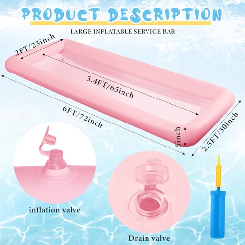 Halloscume Large Inflatable Serving Bar 72 x 30 x 5'' Inflatable Ice Serving Buffet Bar Inflatable Cooler Ice Buffet Salad...
