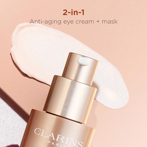 Clarins Total Eye Smooth | 2-In-1 Anti-Aging Eye Cream and 10-Minute Eye Mask | Minimizes Appearance Of Wrinkles, Dark Circles and Puffiness | Visibly Firms and Smoothes | All Skin Types | 0.5 Ounces